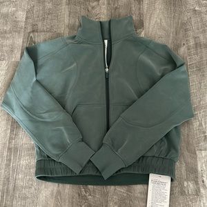 Lululemon funnel neck zip up, size 4, green, and brand new